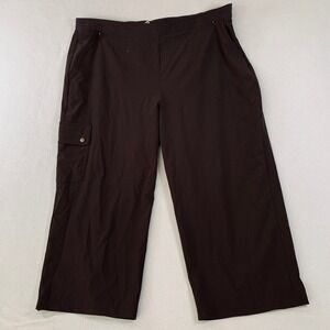 Zenergy by Chico's Women' Side Zip Wide Leg Cargo Cropped Pants Brown 3 (XL/16)